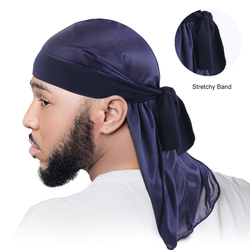 Bandana Doo Rag - Topi Turban beludru halus untuk pria,