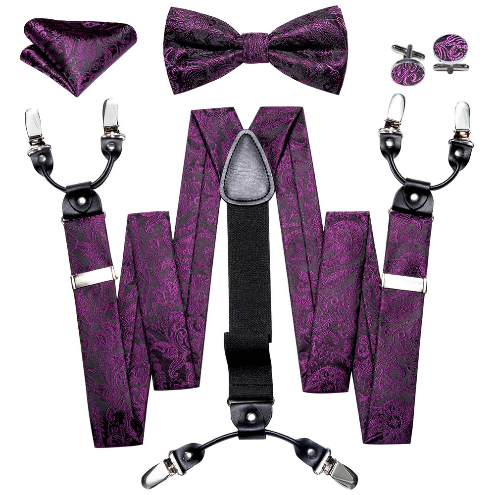 Bow Tie Pre Tied - Set Suspender Celana Pria, Dasi Kupu-kupu,