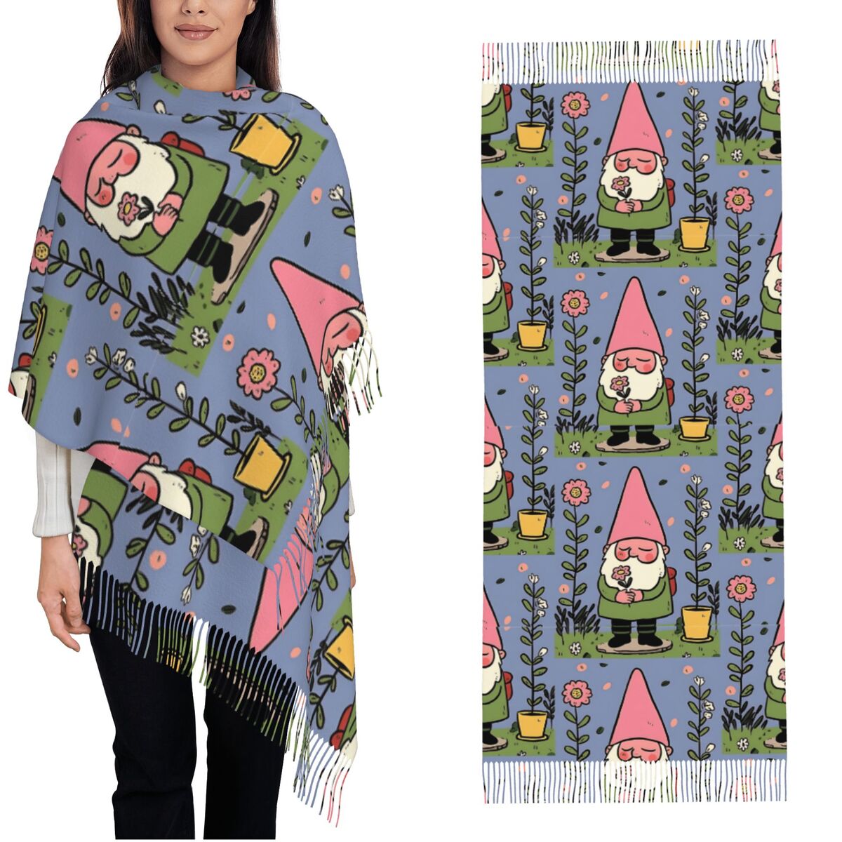 Pashmina Wrap Large - Selendang Pashmina Motif Natal untuk Wanita,