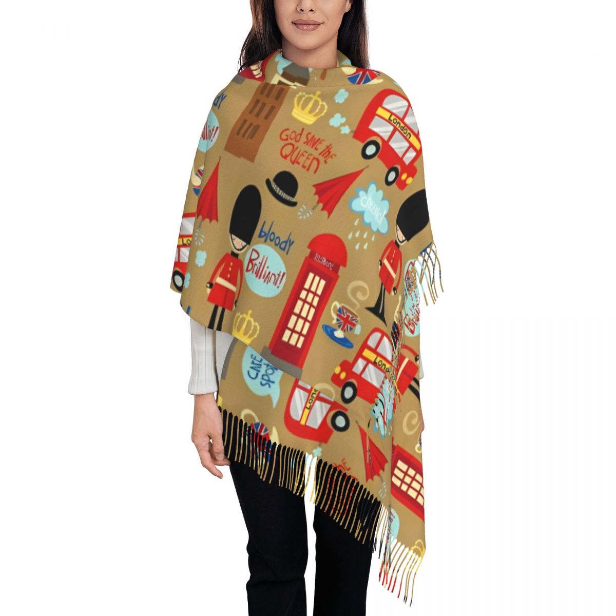 Pashmina Wrap Large - Selendang London Enchanted untuk Wanita, Pashmina