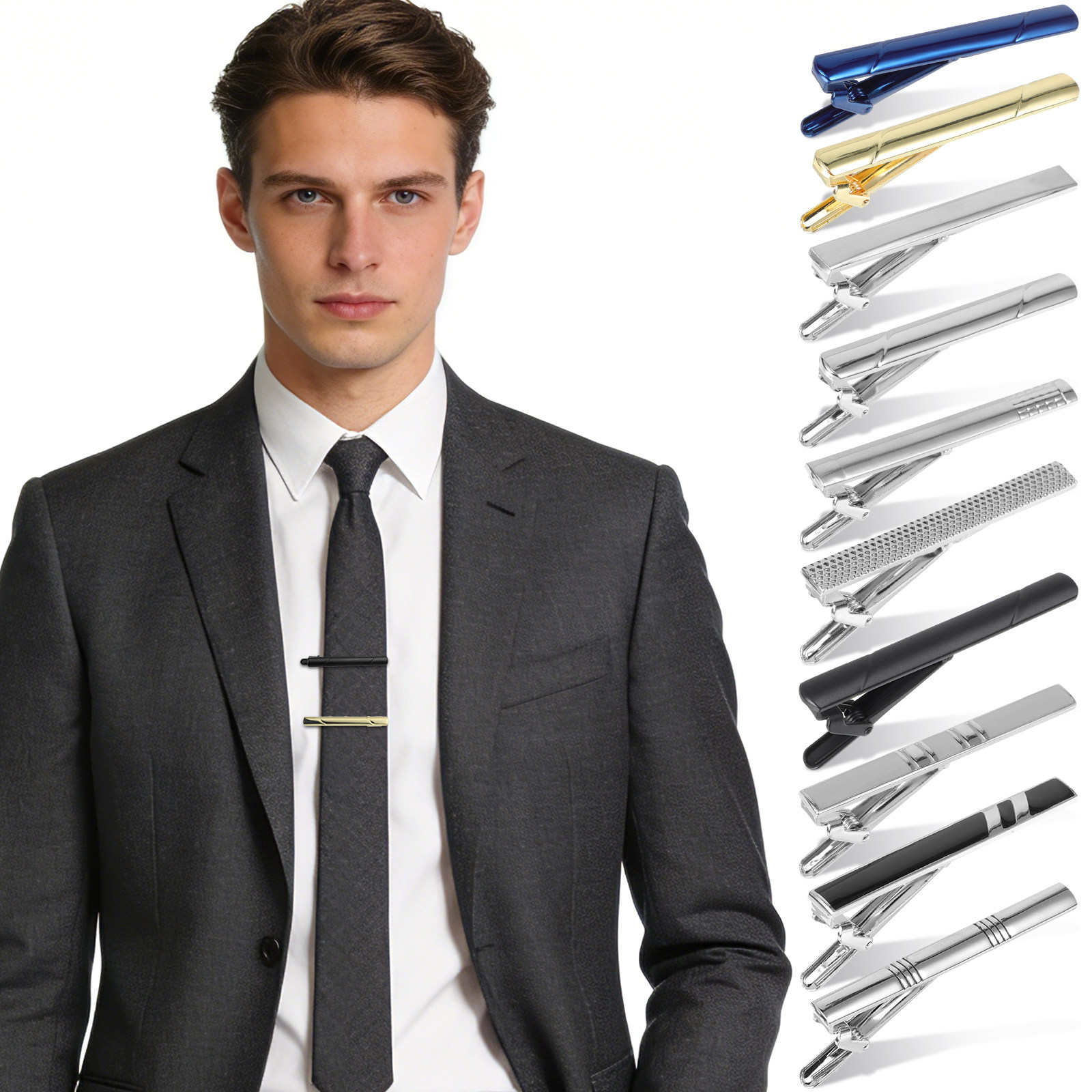 10Pcs Set Penjepit Dasi untuk  - Tie Bar Set Gift ulasan dan harga